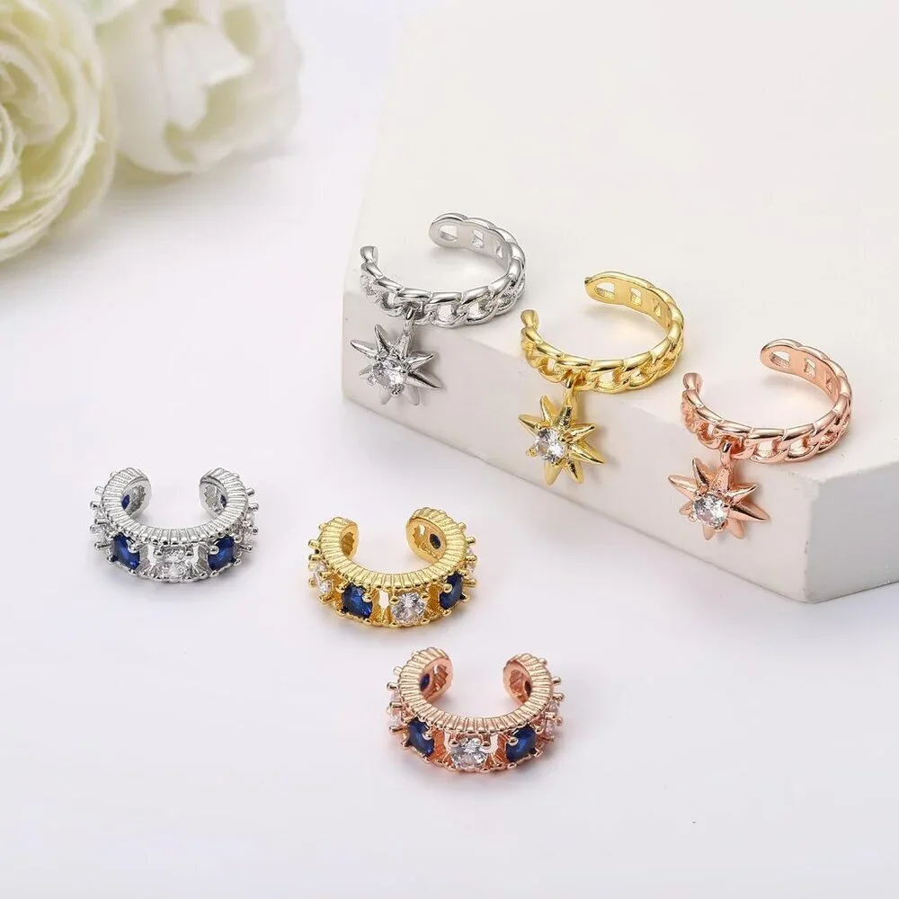 25 Pcs Silver Plated Ear Cuffs for Women Non Piercing Adjustable Jewelry Set_5